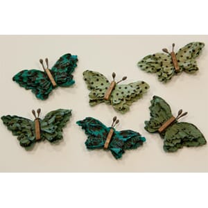 6 sommerfugler, vintage turkis