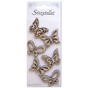 Chipboardfigurer - Sommerfugler, 6 stk