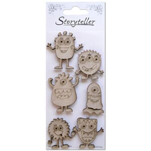 Chipboardfigurer - Monstre, 6 stk