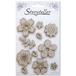 Chipboardfigurer - Blomster