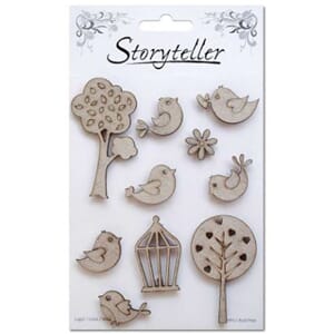 Chipboardfigurer - Fugler og trær