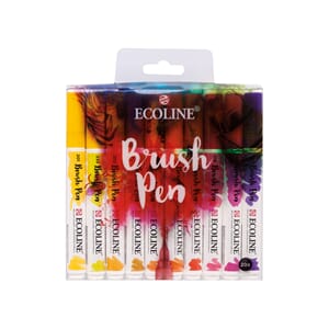 Talens Ecoline Brush Pen - Sett med 20 ass. farger