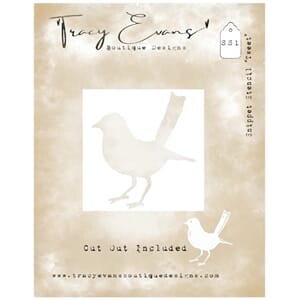 "Tracy Evans - SS001 - Snippet Stencil ""Tweet"" 4 x 4 inche