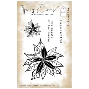 Tracy Evans - TE020 - Poinsettia (A7 stamp)