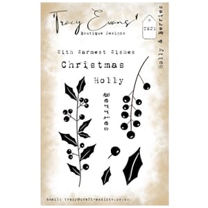 Tracy Evans - TE021 - Holly and Berries (A7 Stamp)
