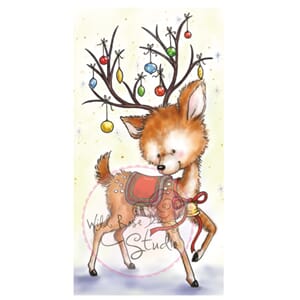 Reindeer with Baubles - Clear Stamp